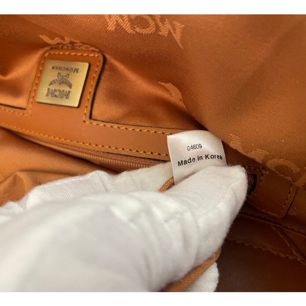 MCM Vintage Top Handle Satchel / Tote Cognac Visetos Monogram Pre-Owned - Picture 10 of 13